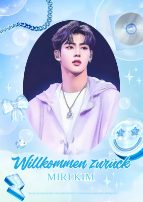 Fantasy Idol Fotokarte in hellblau und blau