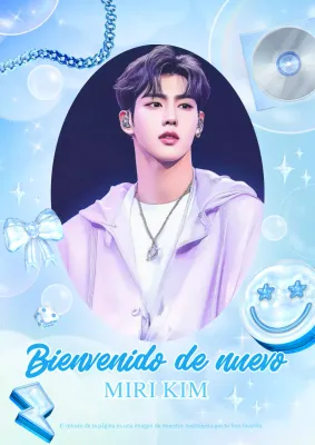 Portada de fotocardas de ídolos de fantasía en azul claro y azul