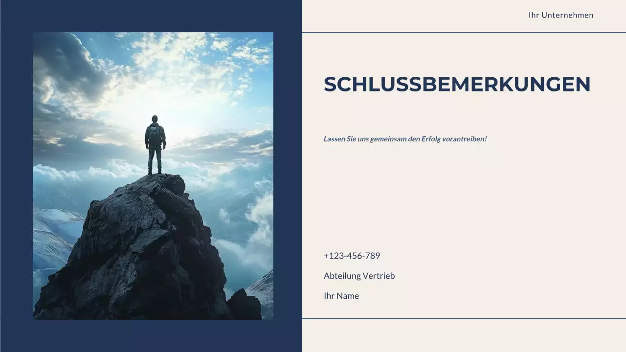 Navy Beige Professionelle Verkaufsstrategie-Präsentation