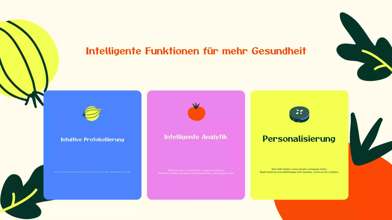 farbenfroher moderner Ernährungsführer