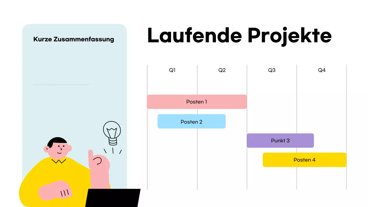 bunte moderne Teampräsentation