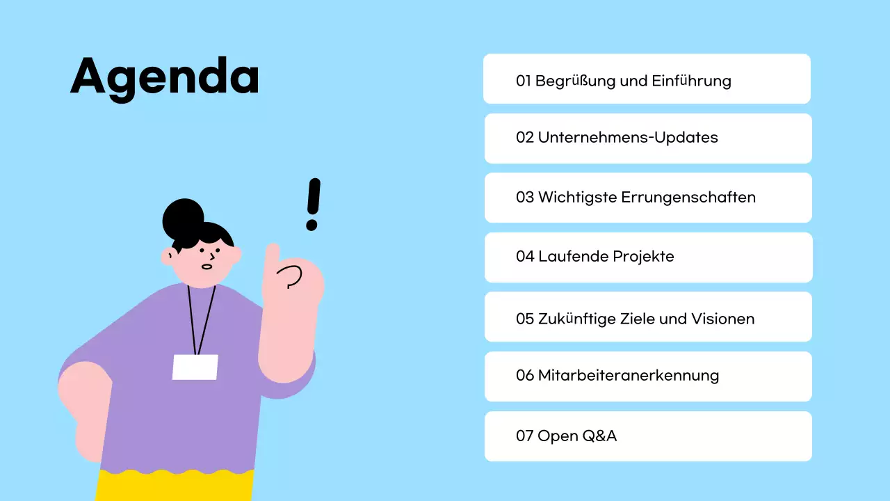 bunte moderne Teampräsentation