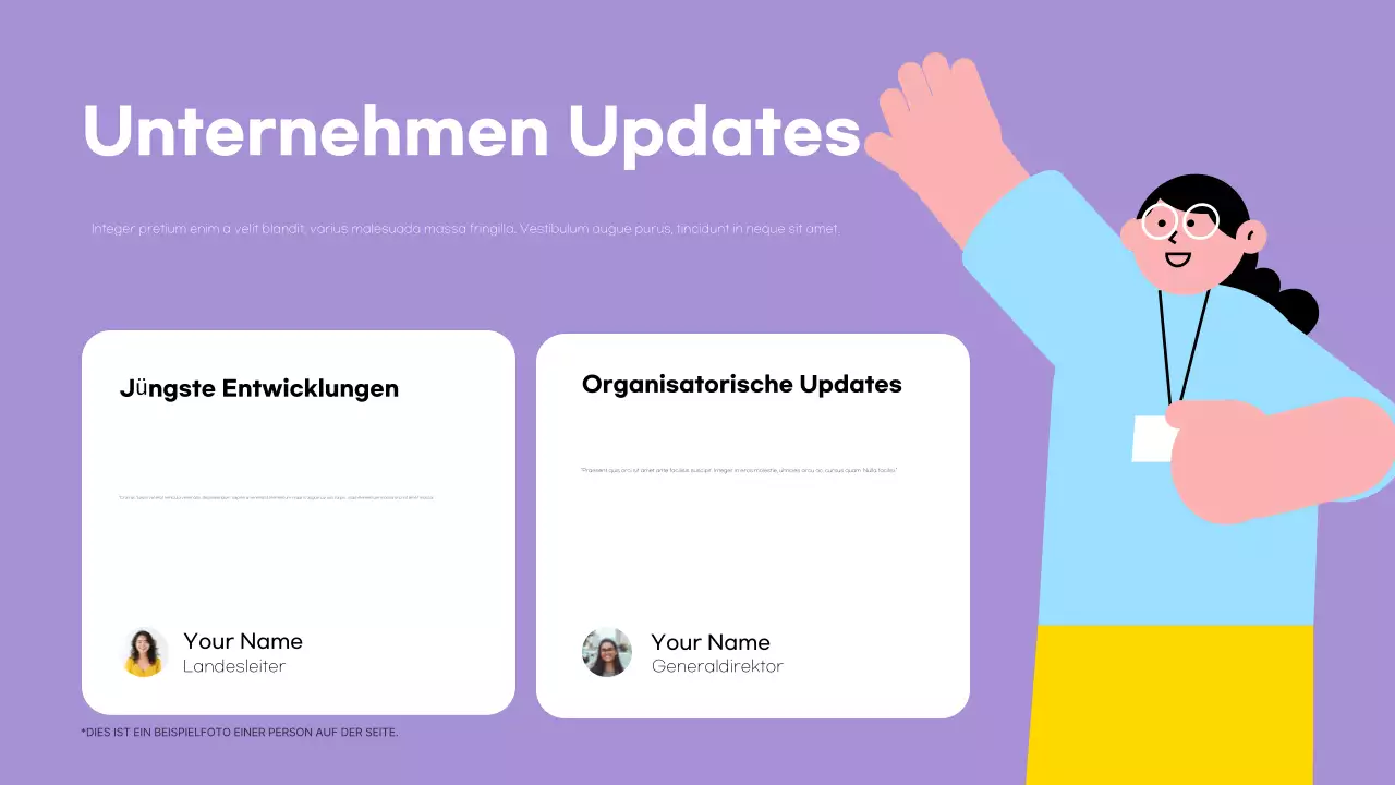 bunte moderne Teampräsentation