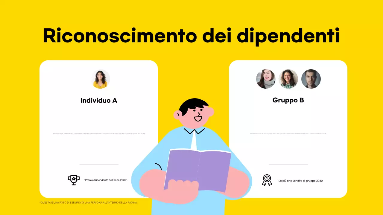 presentazione colorata e moderna del team