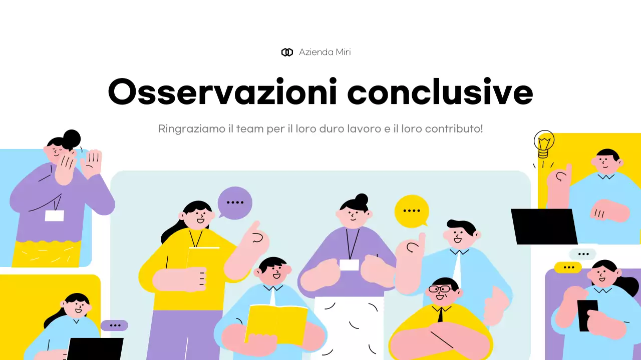 presentazione colorata e moderna del team