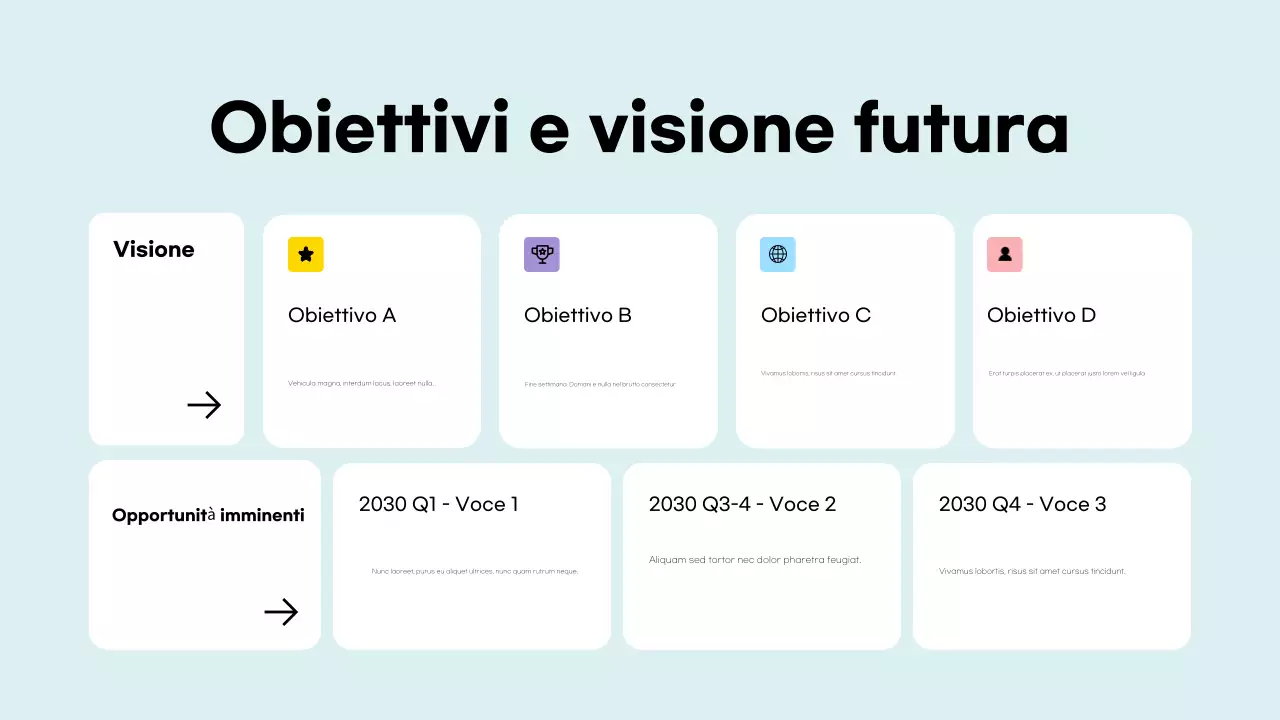 presentazione colorata e moderna del team