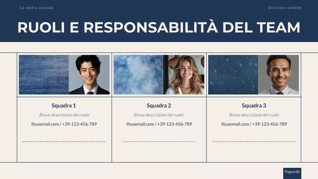 Presentazione della strategia di vendita professionale Navy Beige