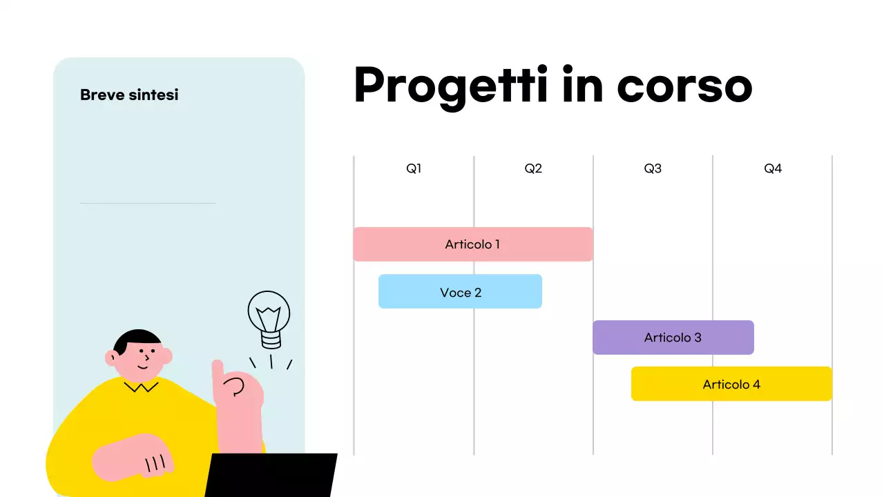 presentazione colorata e moderna del team