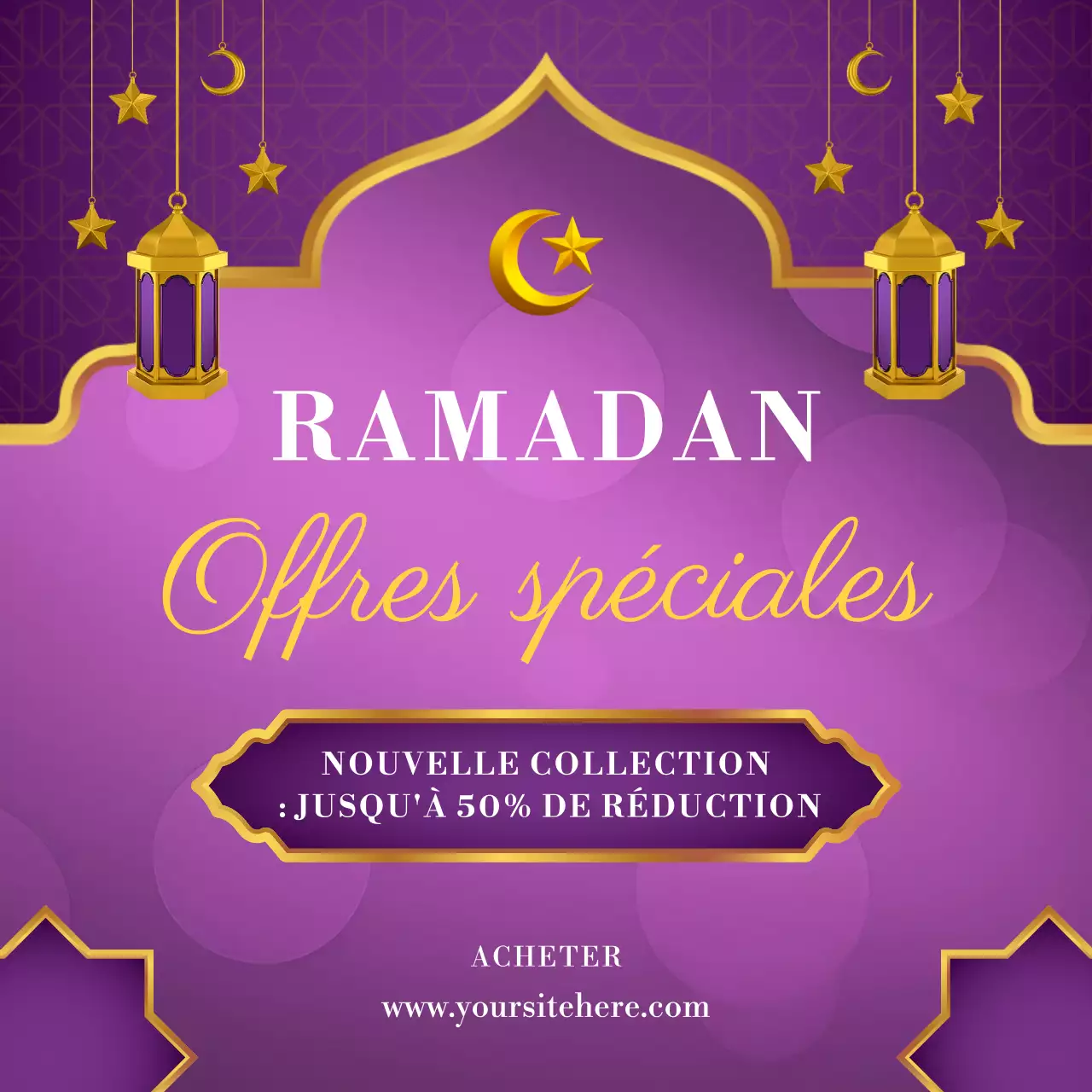 Promotion du Ramadan pourpre et élégant