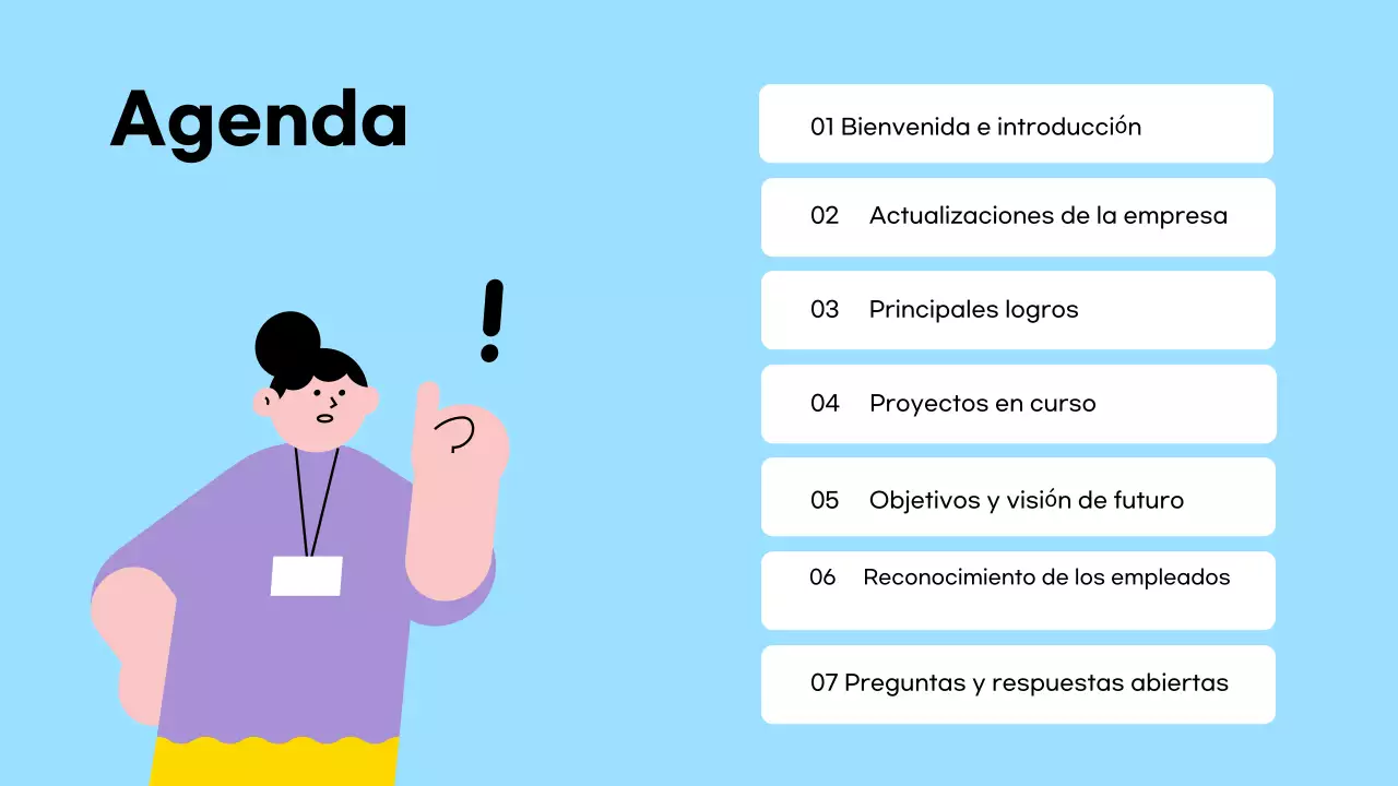 colorida y moderna presentación del equipo