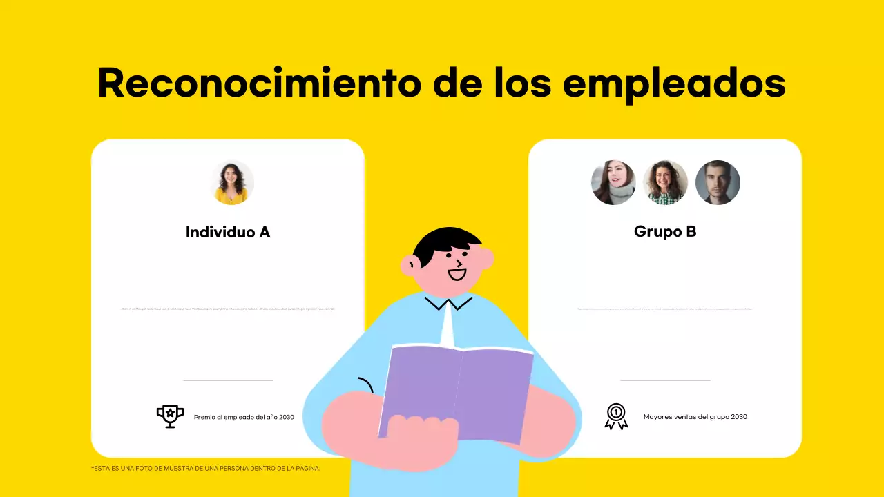 colorida y moderna presentación del equipo