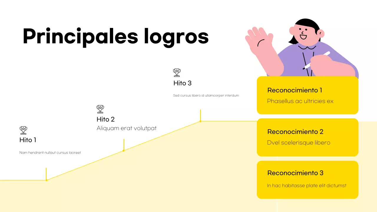 colorida y moderna presentación del equipo