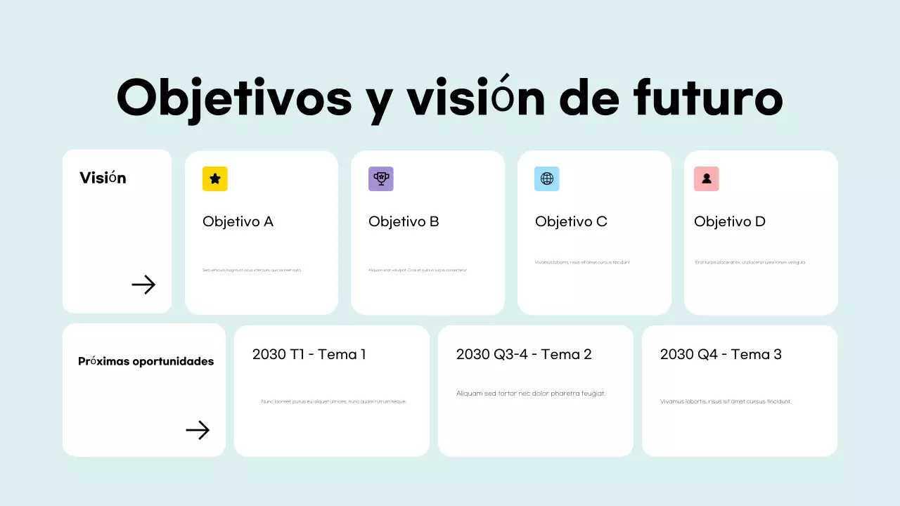 colorida y moderna presentación del equipo