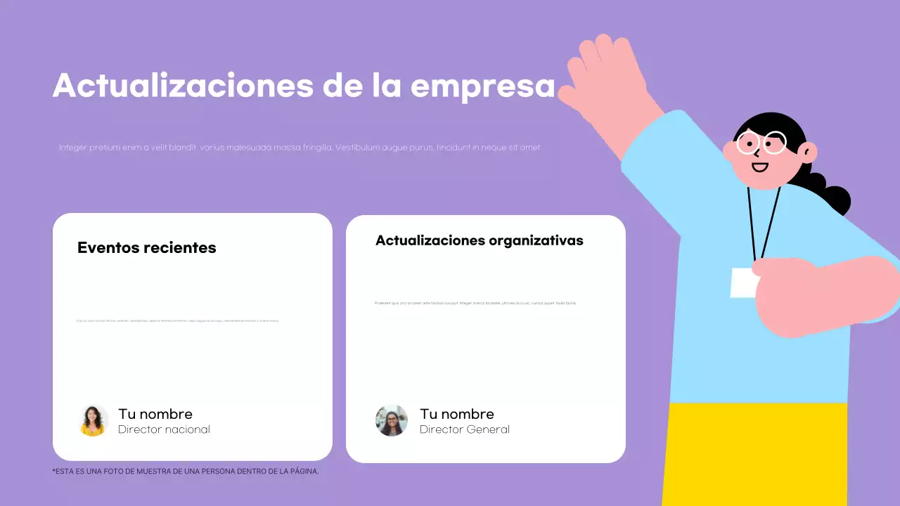 colorida y moderna presentación del equipo