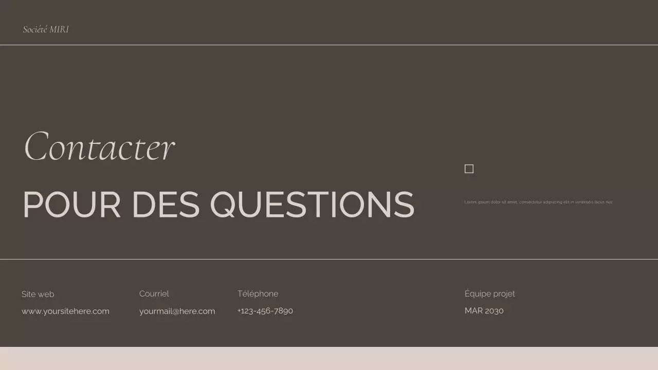 présentation de la réunion professionnelle de Brown