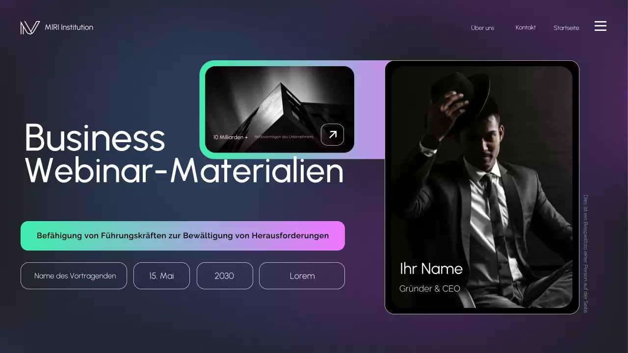 schwarze moderne Business-Webinar-Materialien