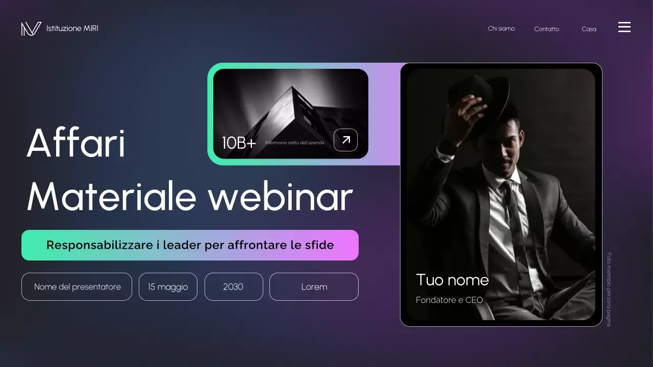 materiali per webinar aziendali moderni in nero