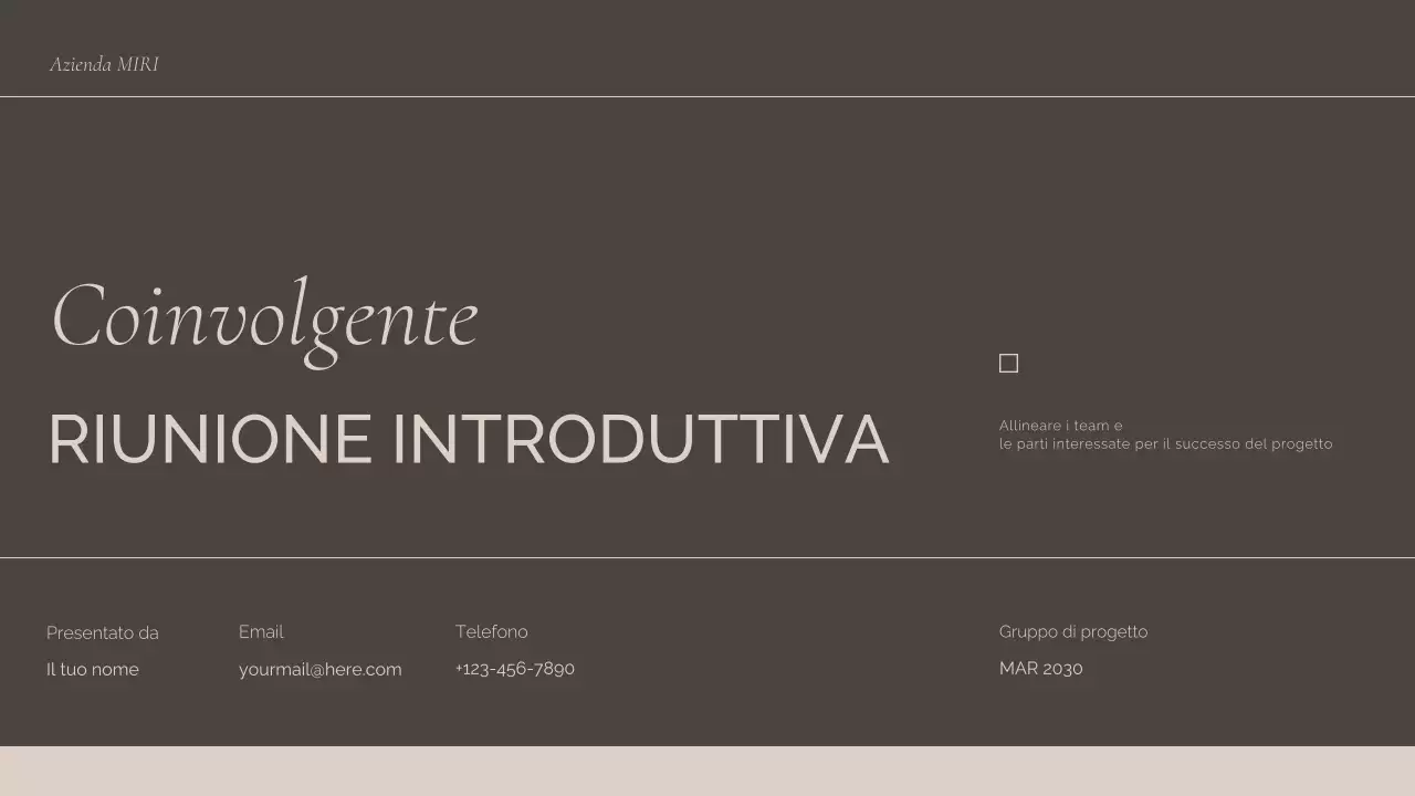 presentazione della riunione professionale di Brown