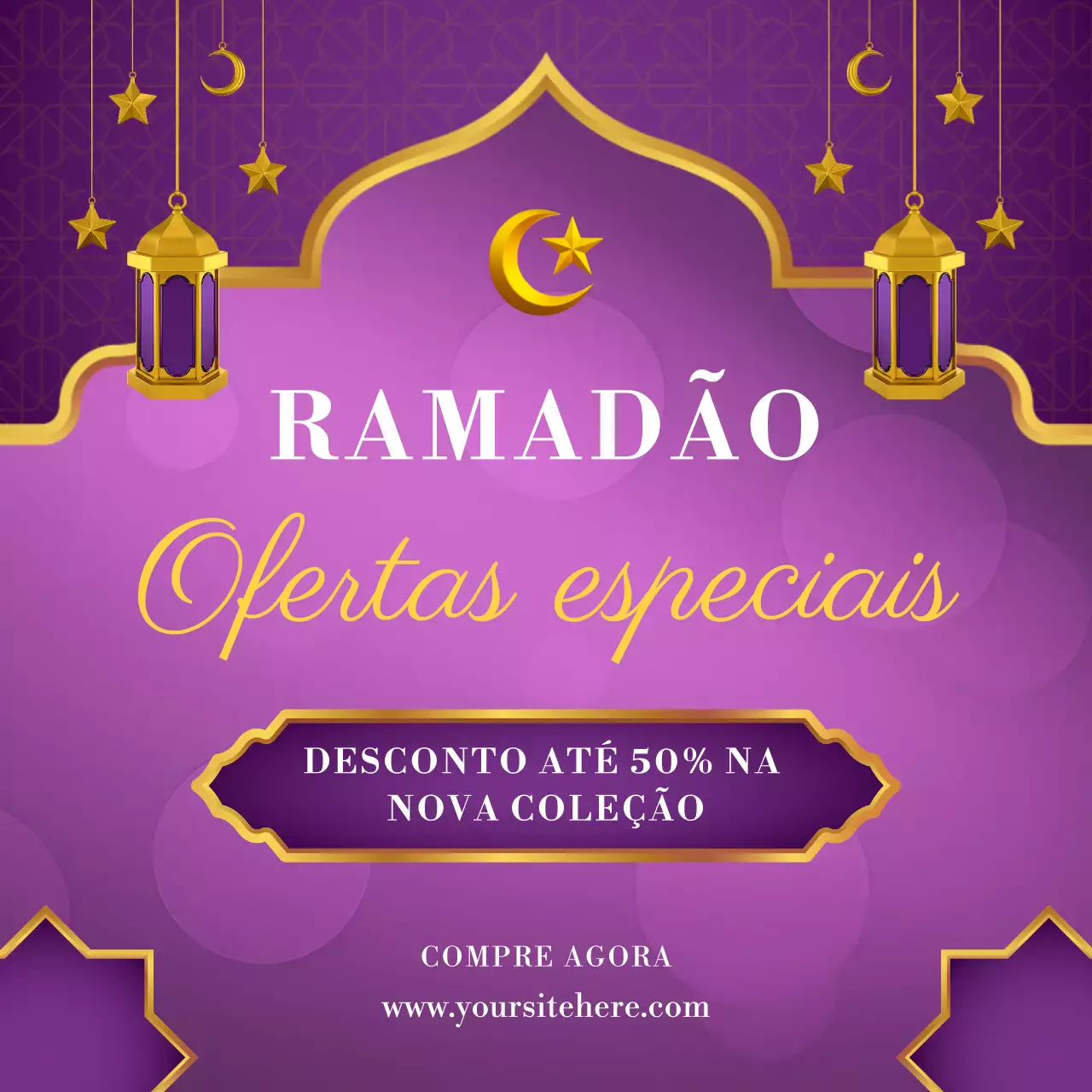 promoção Ramadão roxo e elegante