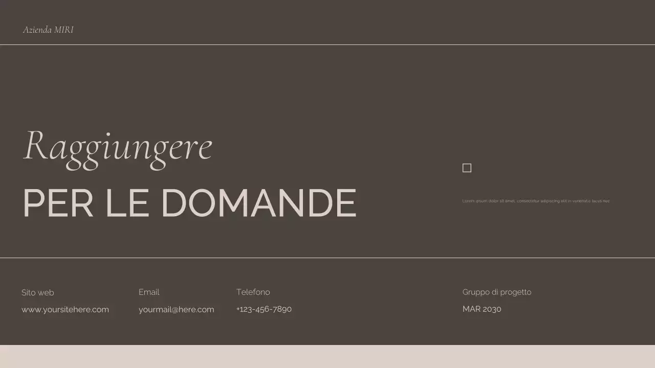 presentazione della riunione professionale di Brown