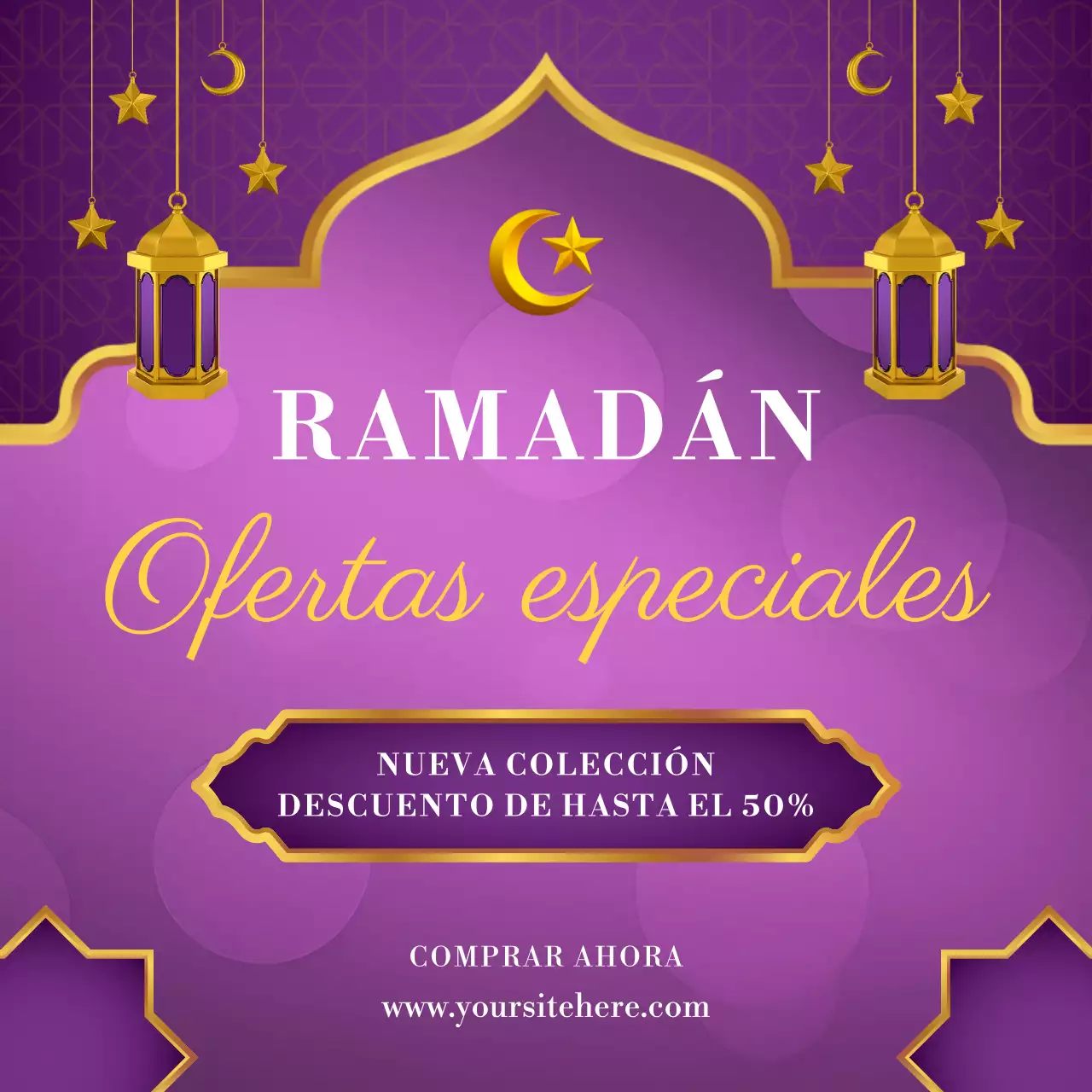 elegante promoción púrpura del Ramadán