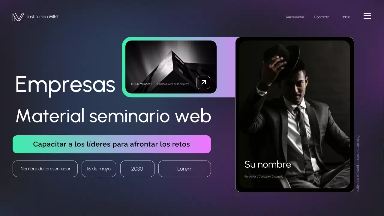 materiales para seminarios web de negocios modernos en negro