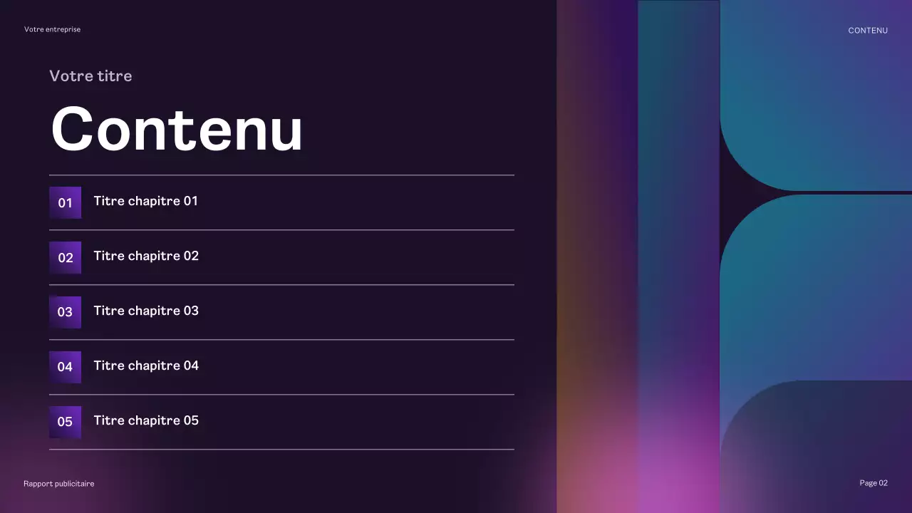 rapport sur la publicité géométrique arc-en-ciel