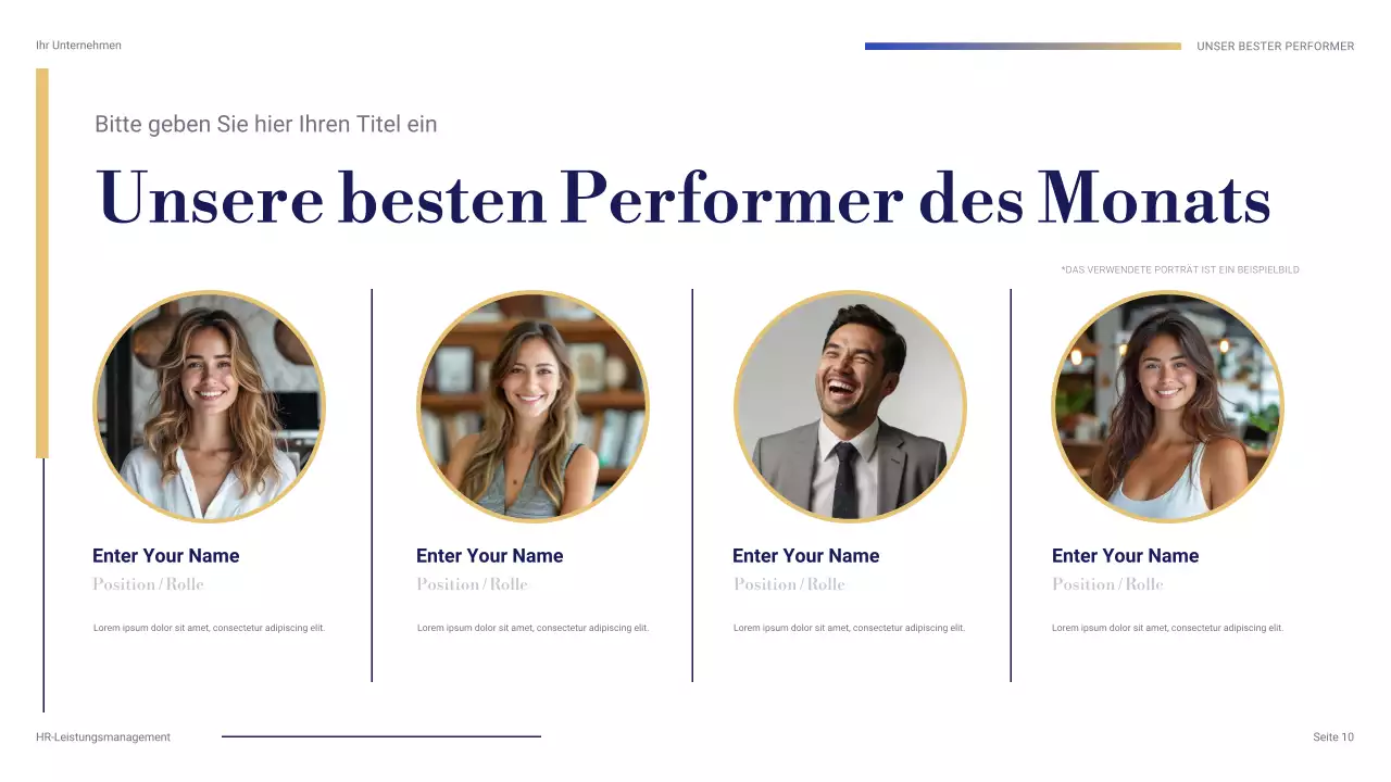 blaue professionelle HR-Präsentation