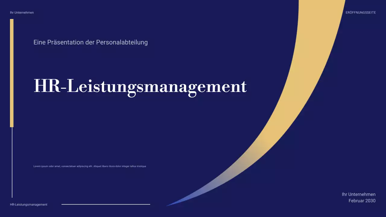 blaue professionelle HR-Präsentation