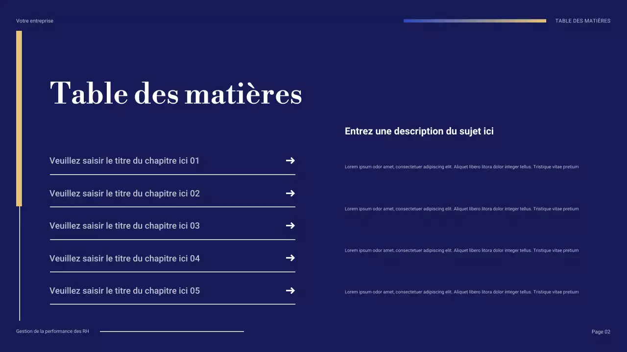 présentation professionnelle bleue des RH