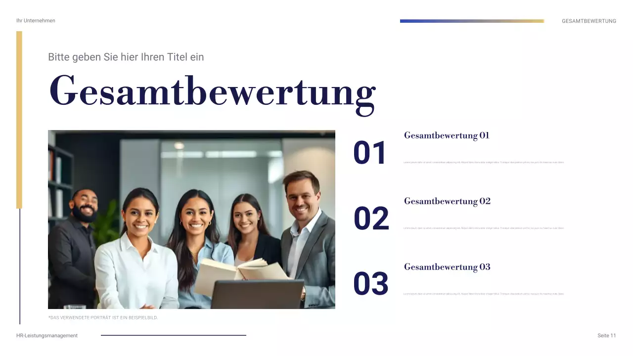 blaue professionelle HR-Präsentation