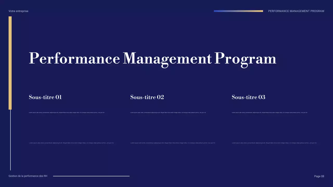 présentation professionnelle bleue des RH