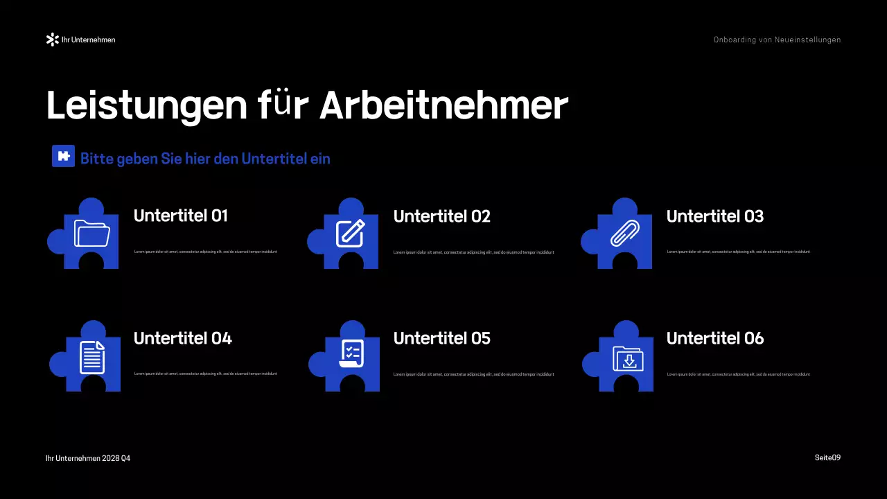 Blau-Gelb Moderner Onboarding-Leitfaden Präsentation