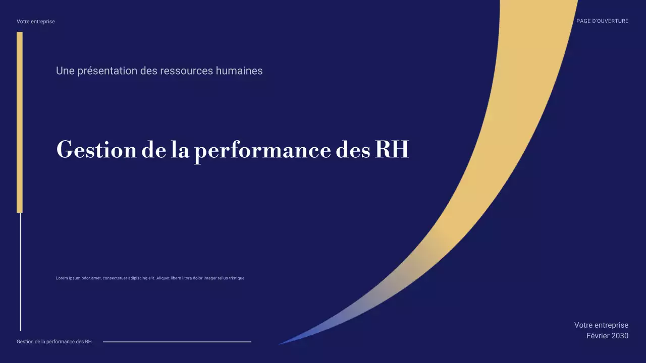 présentation professionnelle bleue des RH