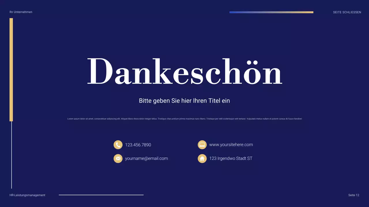 blaue professionelle HR-Präsentation