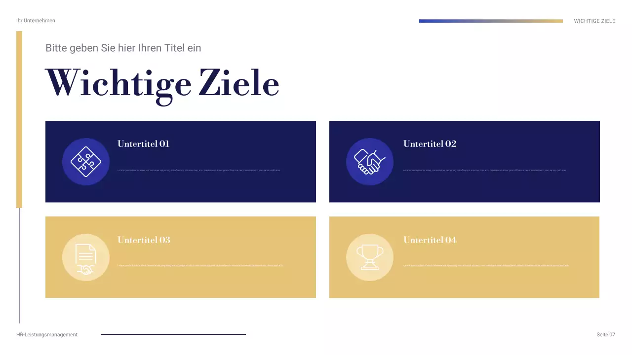 blaue professionelle HR-Präsentation