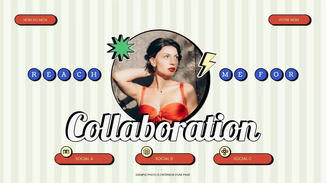 Présentation du créateur de contenu rouge et vert, rétro et vintage