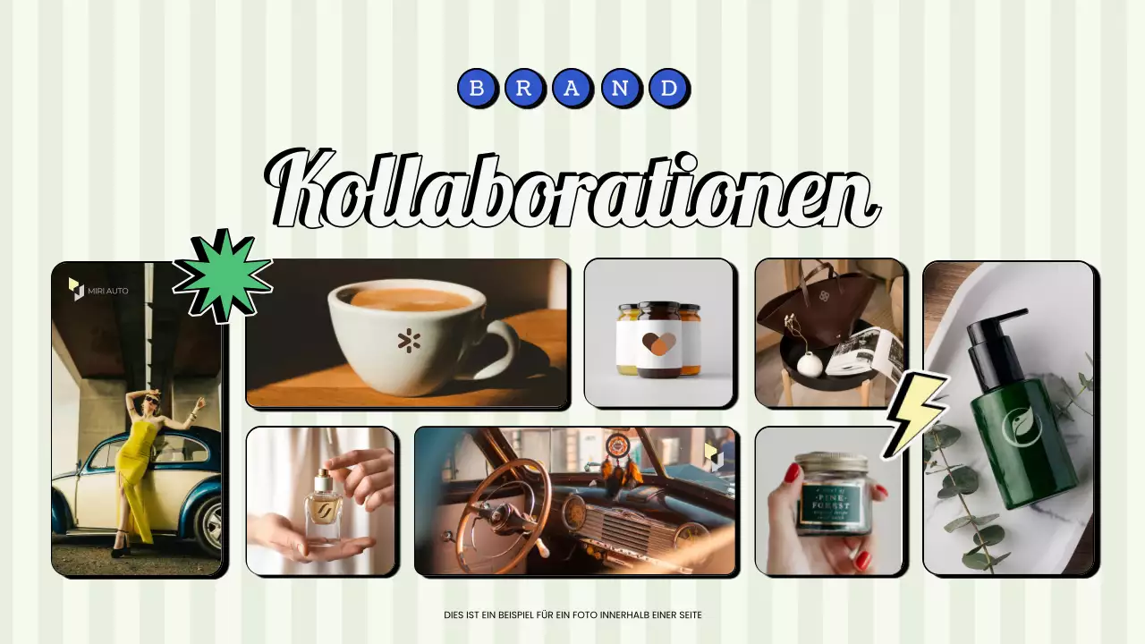 Rote und grüne Retro Vintage Content Creator Präsentation