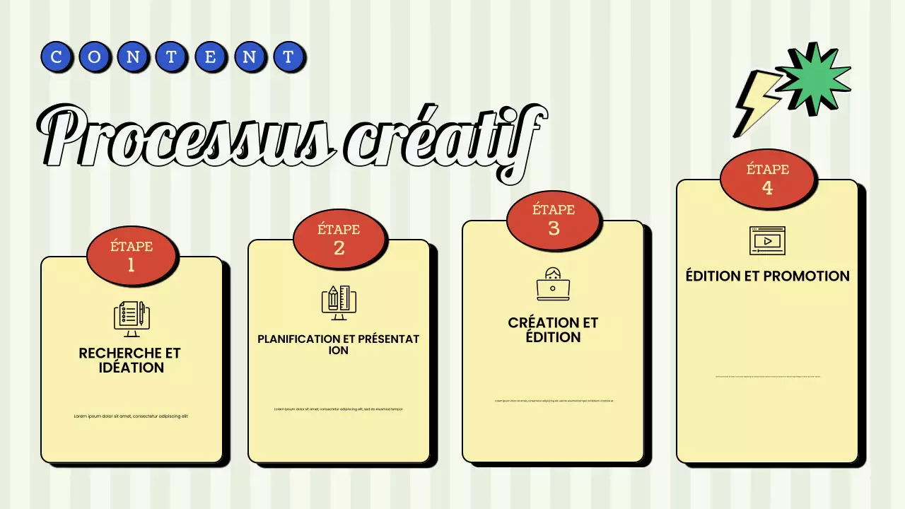 Présentation du créateur de contenu rouge et vert, rétro et vintage