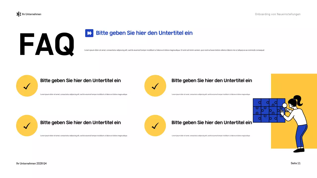 Blau-Gelb Moderner Onboarding-Leitfaden Präsentation
