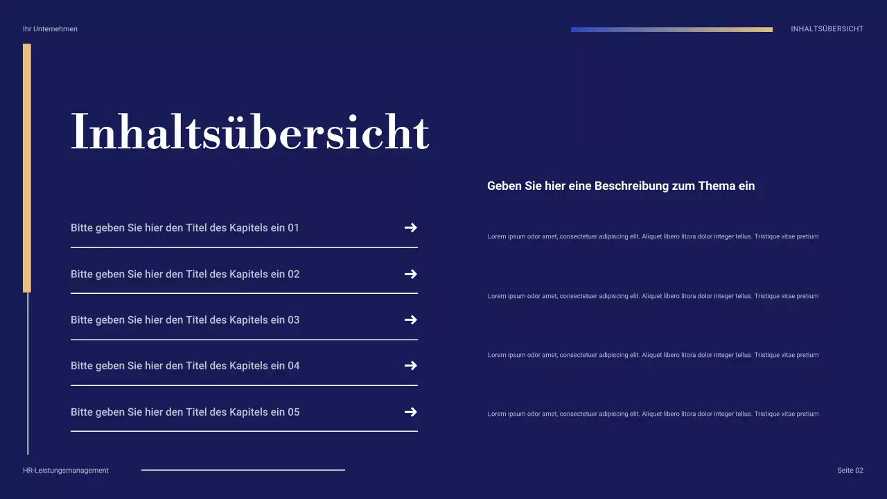 blaue professionelle HR-Präsentation