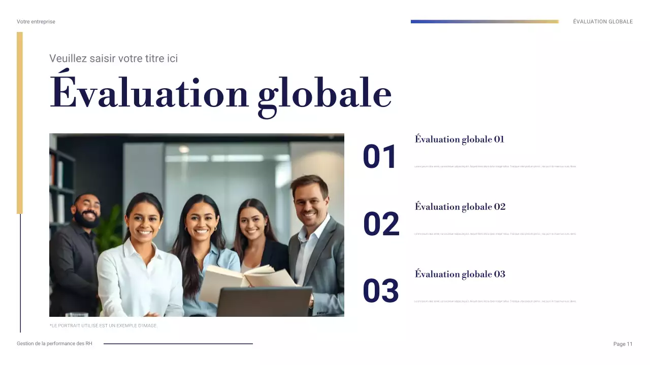 présentation professionnelle bleue des RH