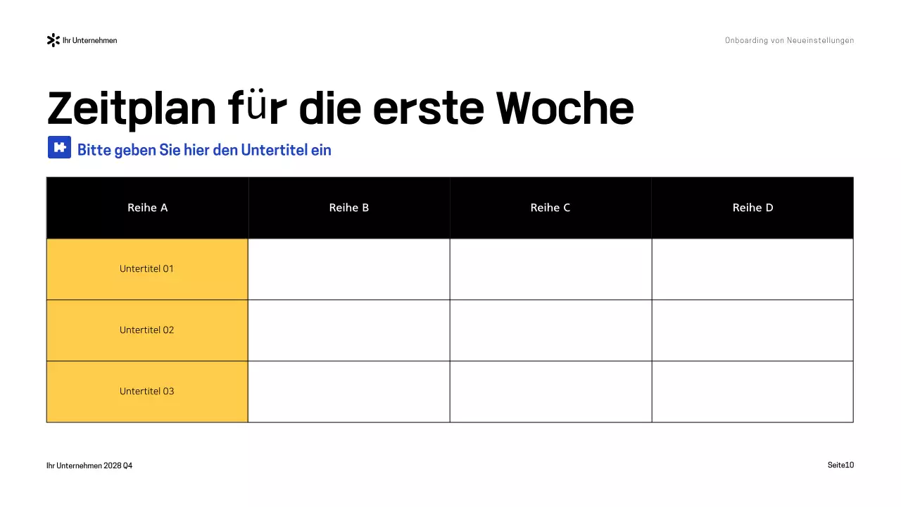 Blau-Gelb Moderner Onboarding-Leitfaden Präsentation