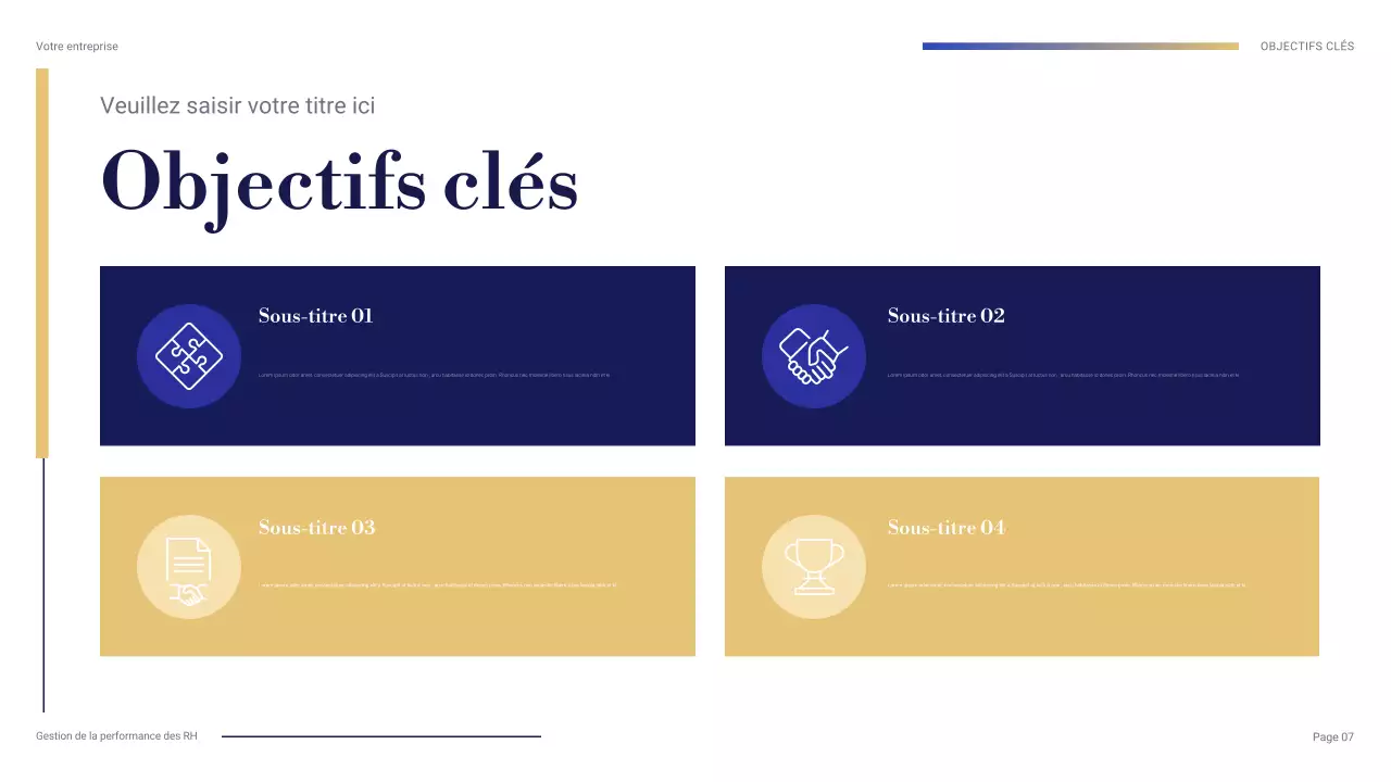 présentation professionnelle bleue des RH