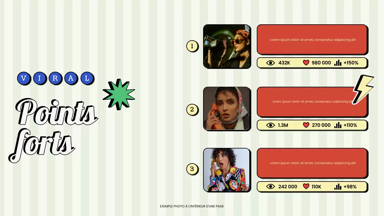 Présentation du créateur de contenu rouge et vert, rétro et vintage