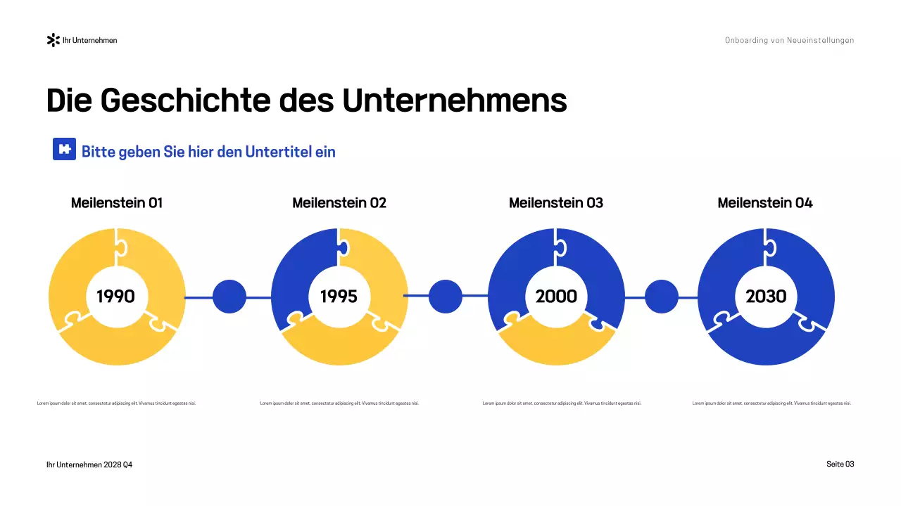 Blau-Gelb Moderner Onboarding-Leitfaden Präsentation