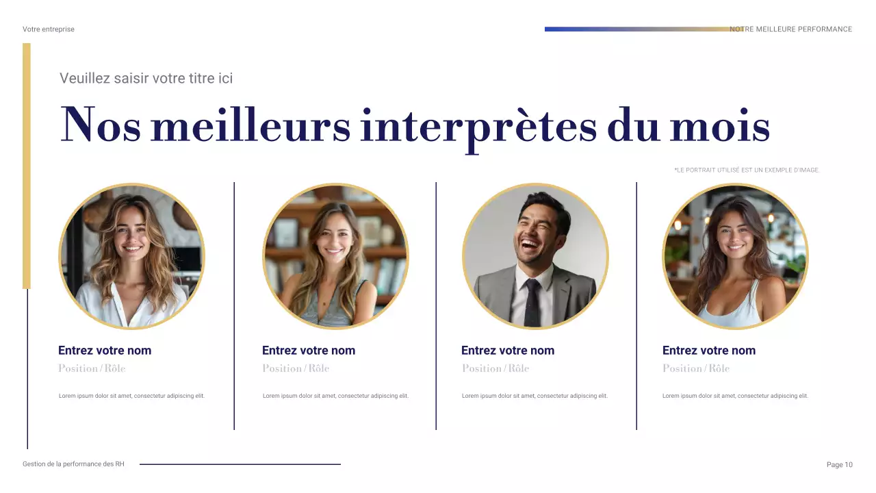 présentation professionnelle bleue des RH