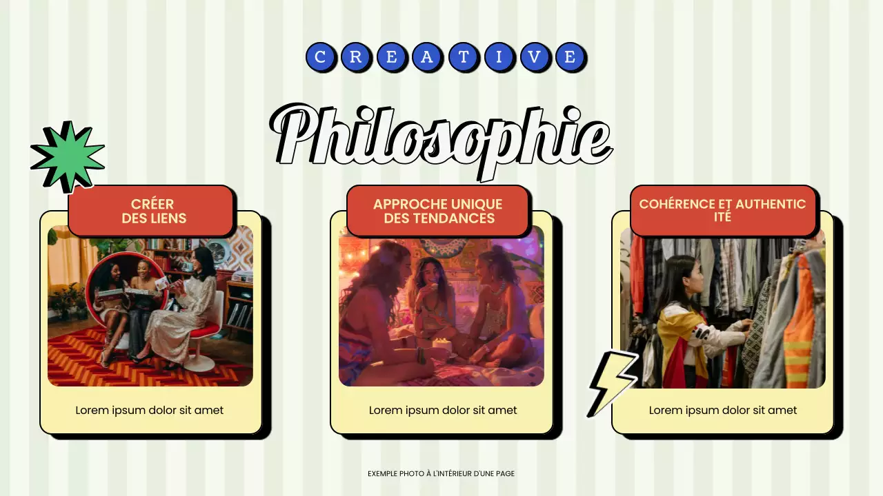 Présentation du créateur de contenu rouge et vert, rétro et vintage