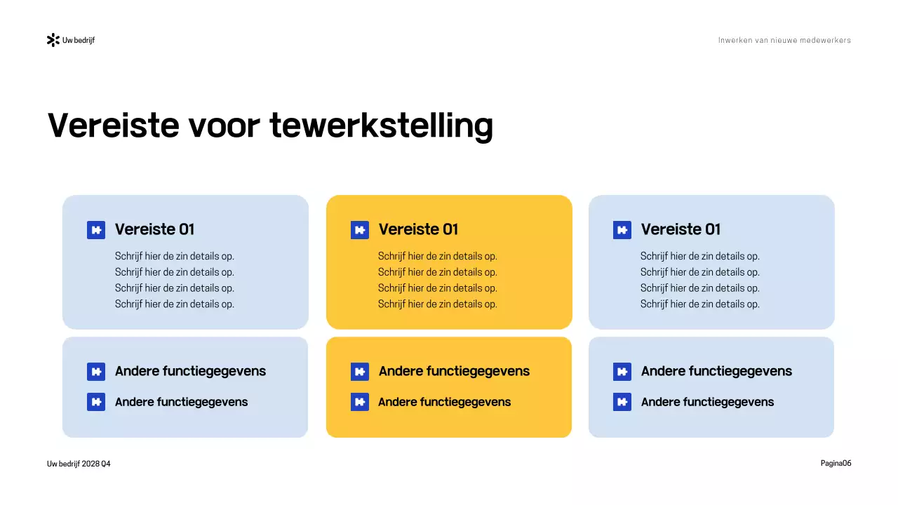 Blauw-Geel Presentatie Moderne Inwerkgids