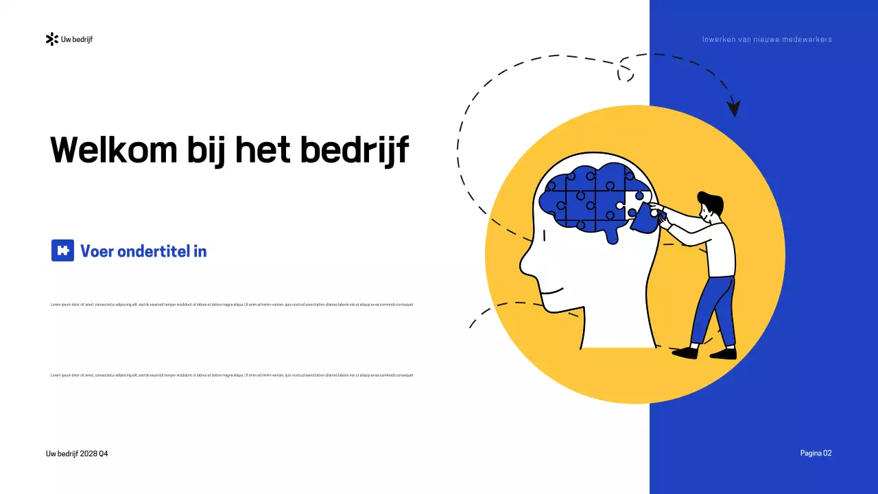 Blauw-Geel Presentatie Moderne Inwerkgids